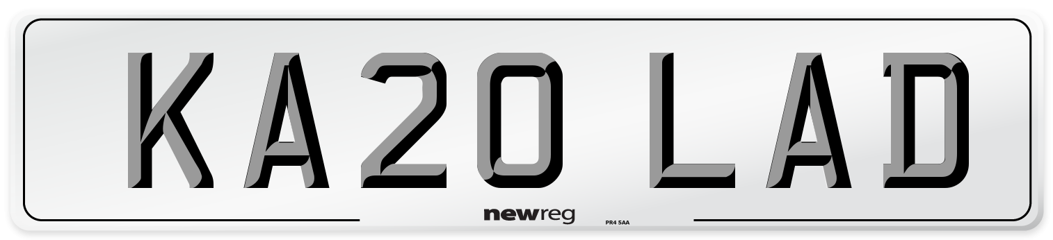 KA20 LAD Number Plate from New Reg